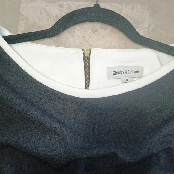 Shelby & Palmer Sheath Dress Size 8 Black and White Flare Sleeve Dressy Casual - Picture 12 of 12